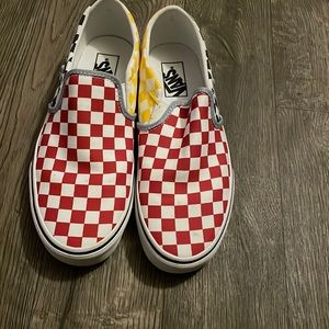 Shoes have only been worn twice, there’s a small spot on top but nothing major.